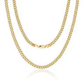 Men's 3mm 14K Miami Cuban Chain Necklace, Fashion Hip Hop Stainless Steel Cuban Necklace, 18-24 Inch